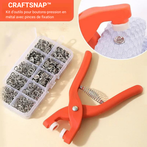 CRAFTSNAP™ - Kit d'outils pour boutons-pression en métal avec pinces de fixation